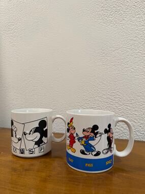Vintage Disney Applause Mickey Mouse Mugs Set of 2 | 1990s | Collectible Disney